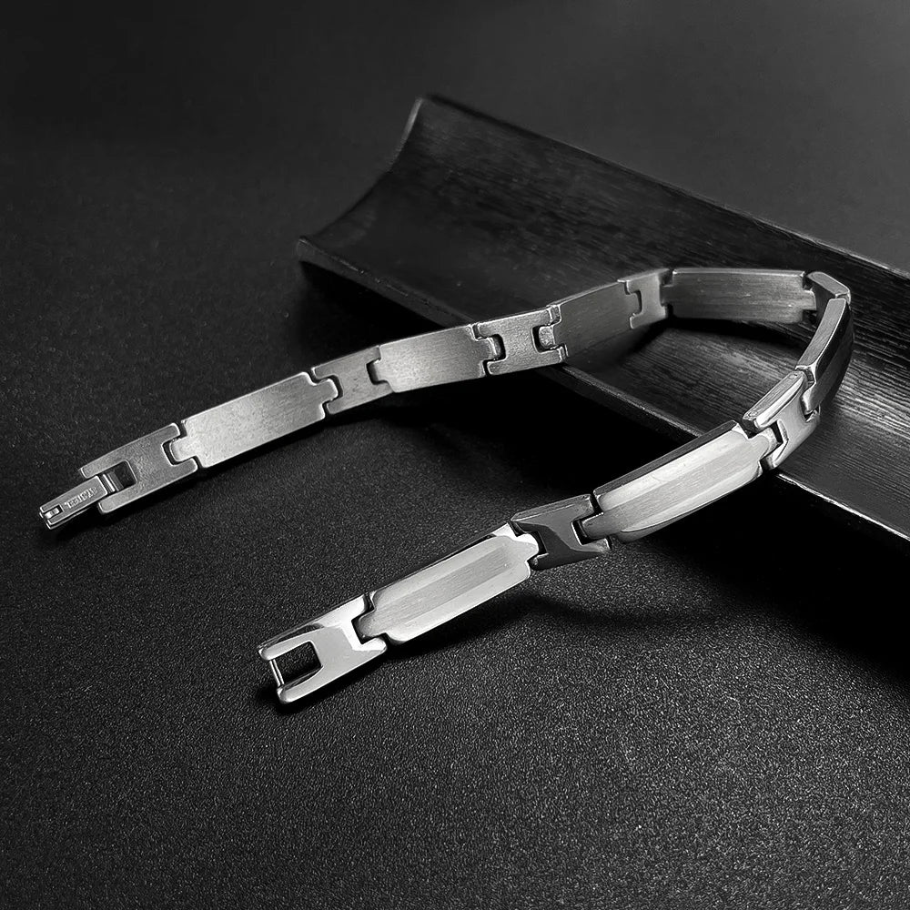 Men’s Minimalist Stainless Steel Bracelet – Sleek Titanium Steel Wristband with Unique Designer Style