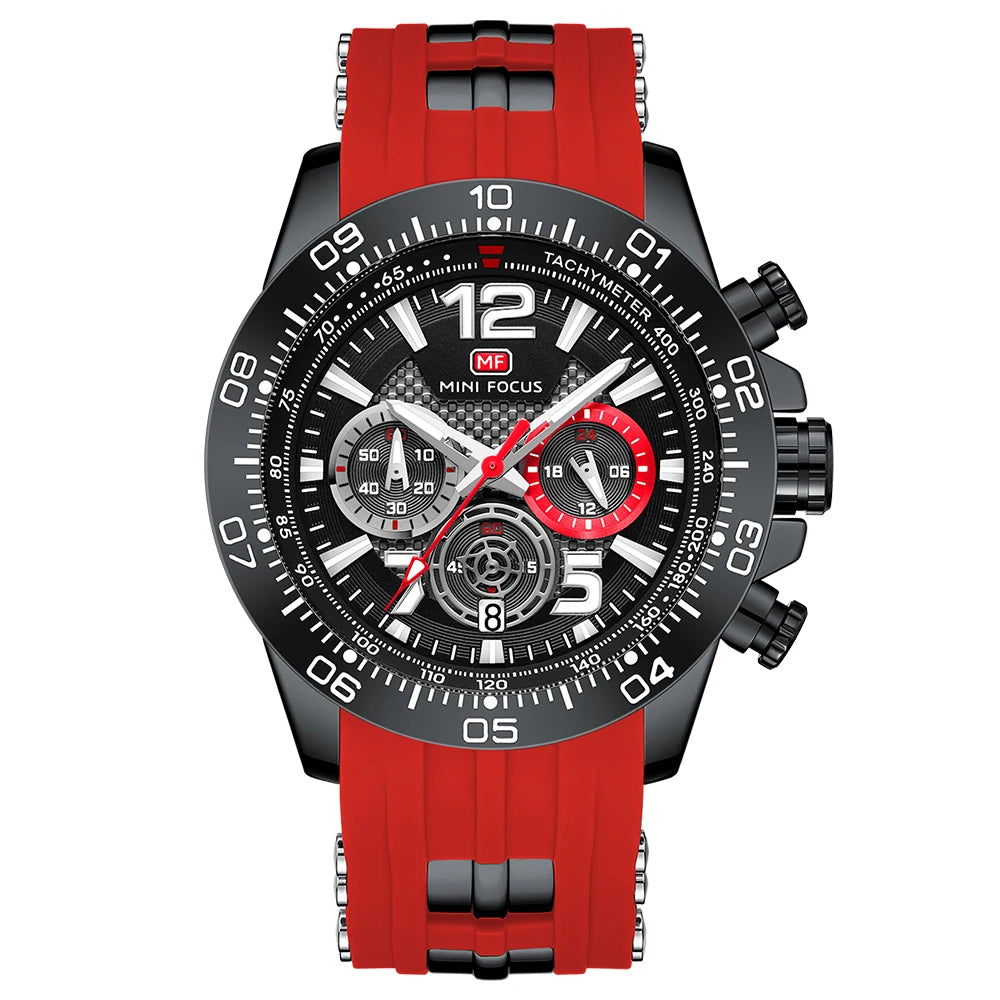 MINIFOCUS Men’s Waterproof Sport Watch – Multifunction Quartz Chronograph Luminous Dial Fashion Business Gifts for Him