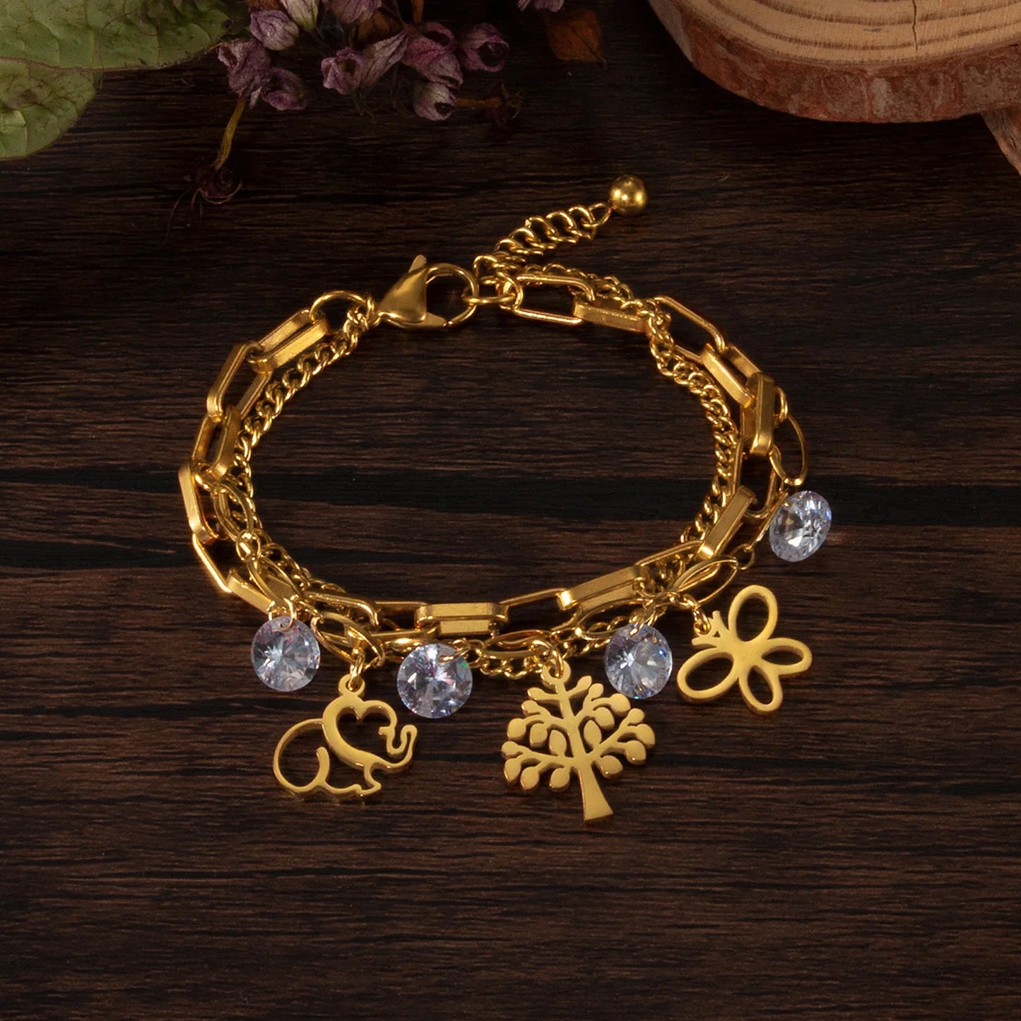 INS Style Tree of Life Bracelet for Women – Stainless Steel Minimalist Titanium Steel Wrist Jewelry
