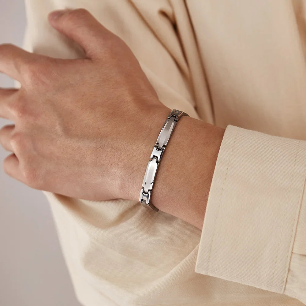 Men’s Minimalist Stainless Steel Bracelet – Sleek Titanium Steel Wristband with Unique Designer Style