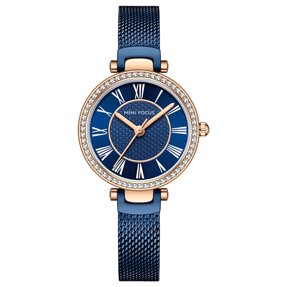 MINIFOCUS Women's Watch Japanese Quartz Waterproof Fashion Wristwatch Milanese Mesh Stainless Steel Band Elegant Gift for Ladies