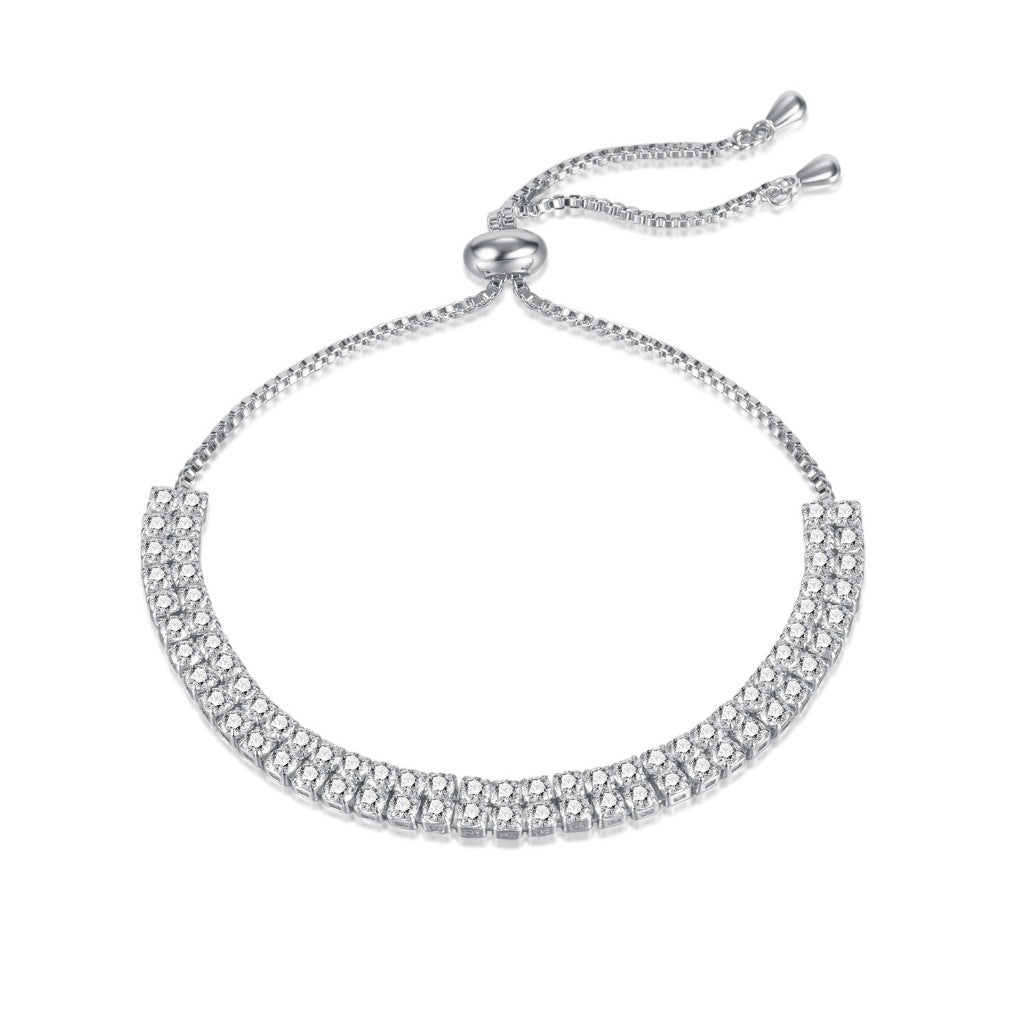INS Style Dainty Stainless Steel Bracelet for Women – Minimalist Titanium Steel Jewelry with Sparkling Zircon