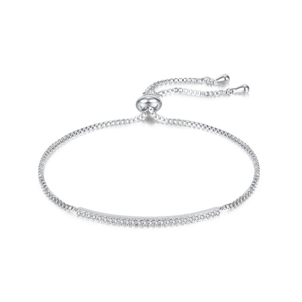 INS Style Dainty Stainless Steel Bracelet for Women – Minimalist Titanium Steel Jewelry with Sparkling Zircon