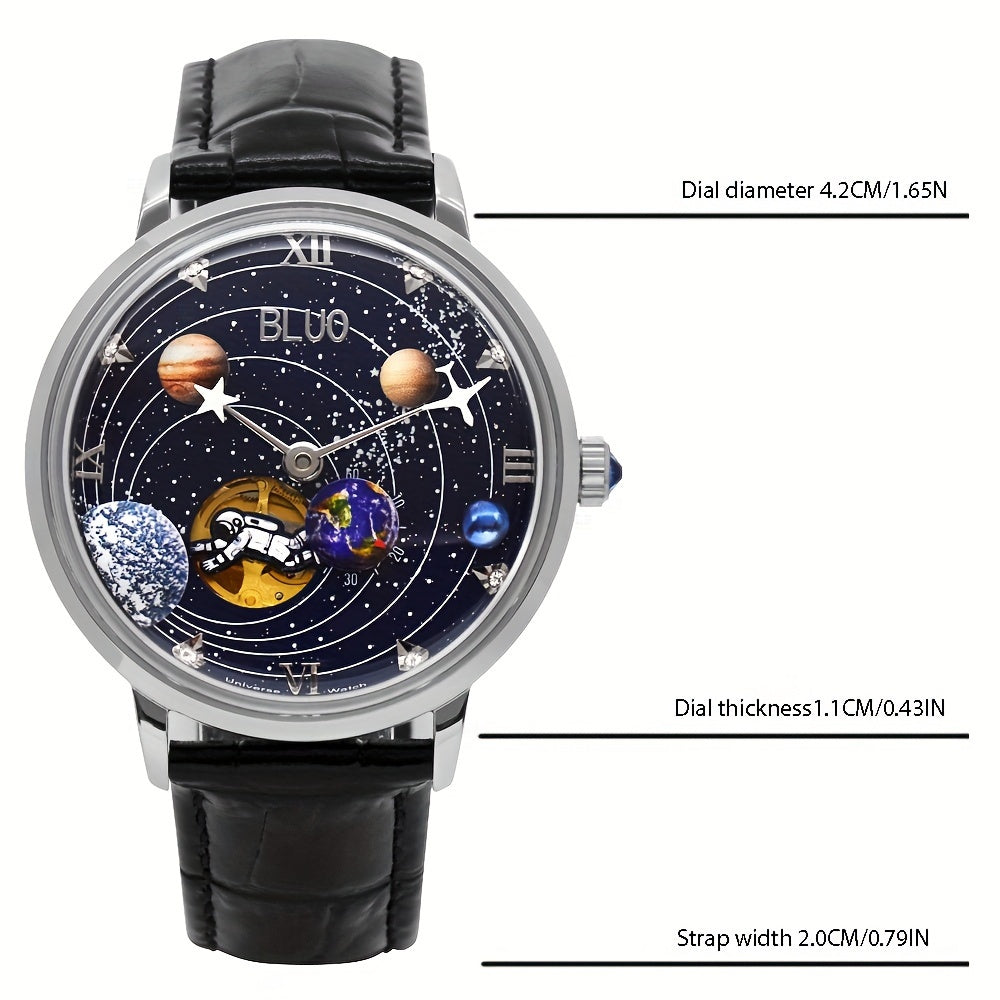 Piloto BLUO Space Exploration Automatic Mechanical Watch Starry Sky Universe Fashion Watch Valentine's Day