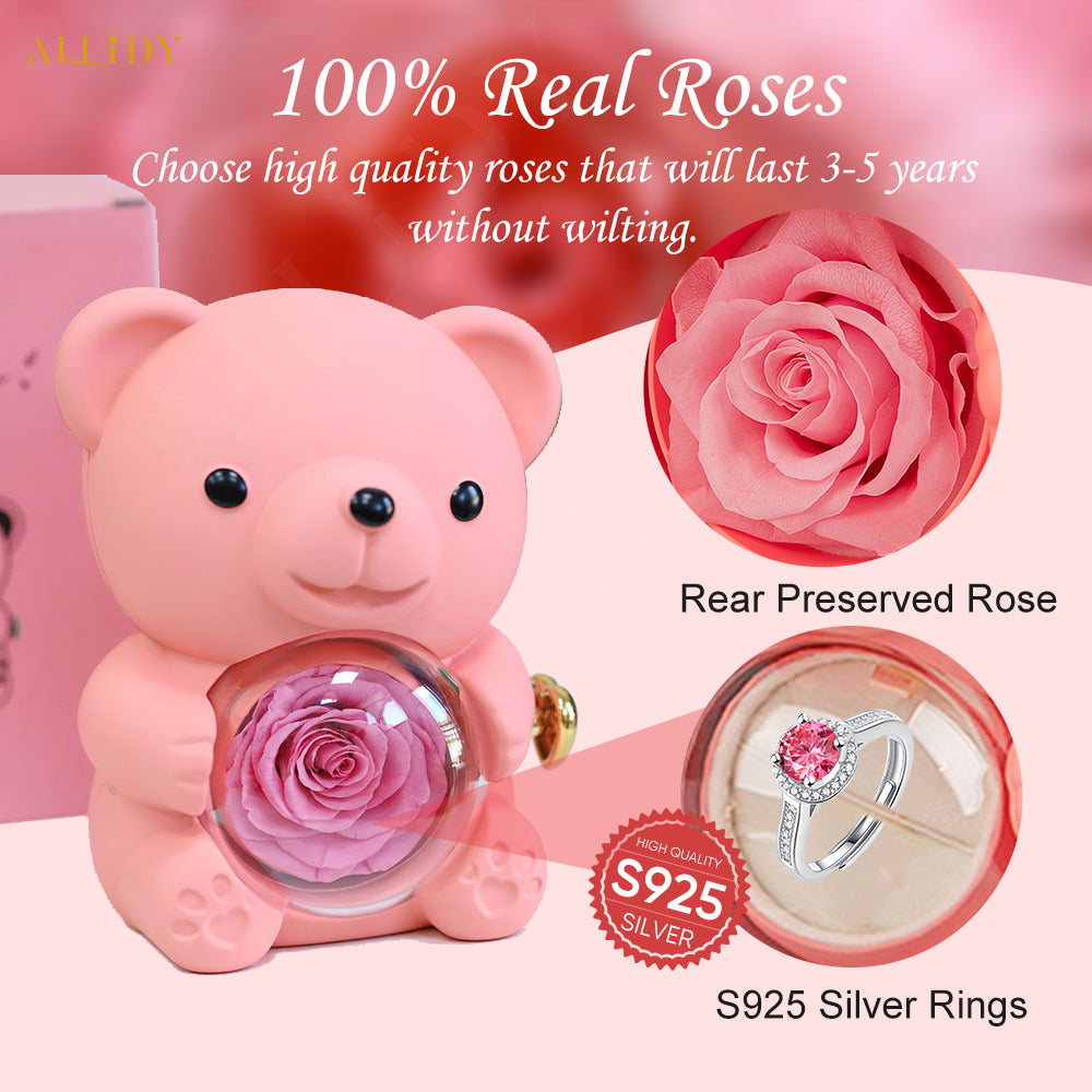 Deluxe-Ring aus rosa Moissanit S925 Silber