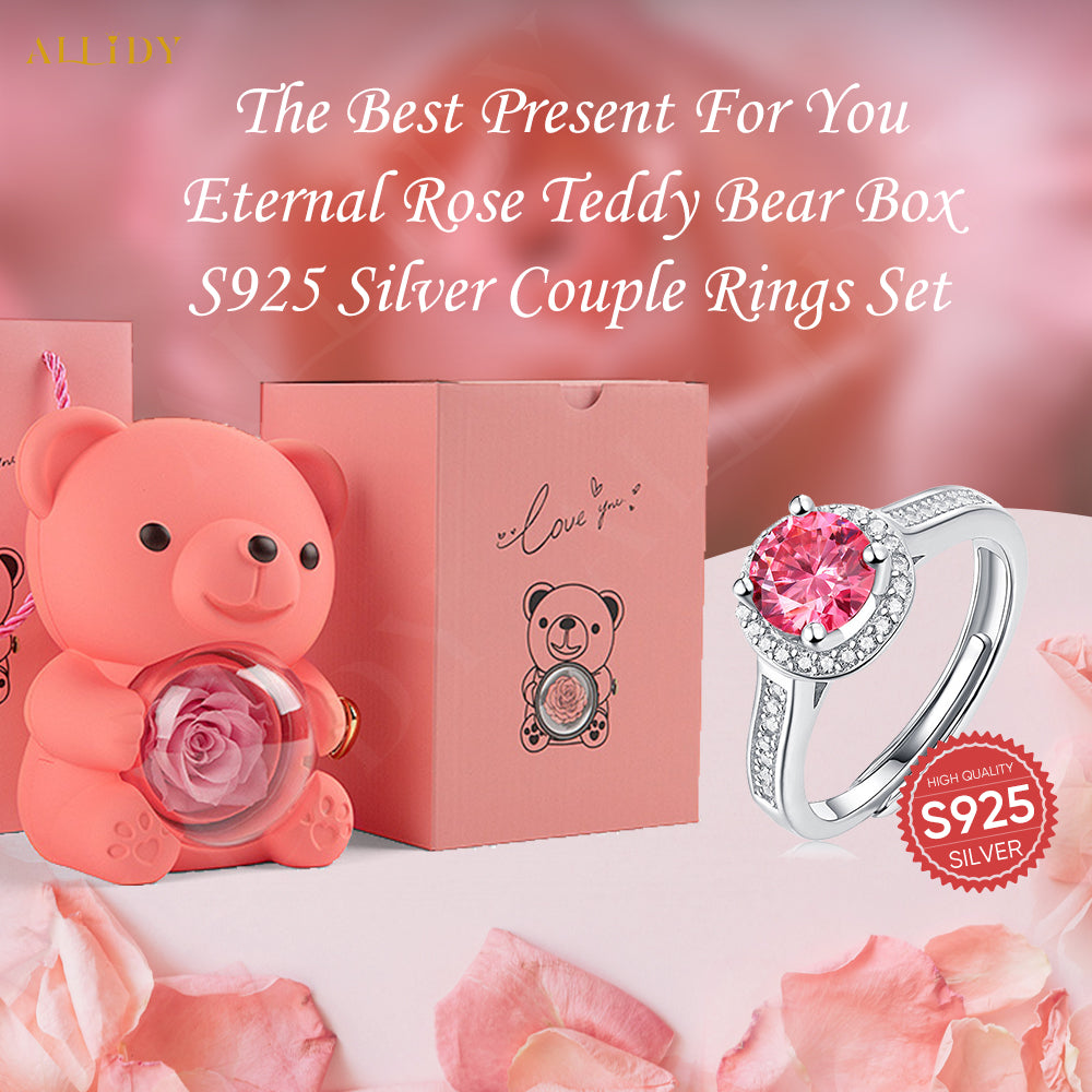 Deluxe-Ring aus rosa Moissanit S925 Silber