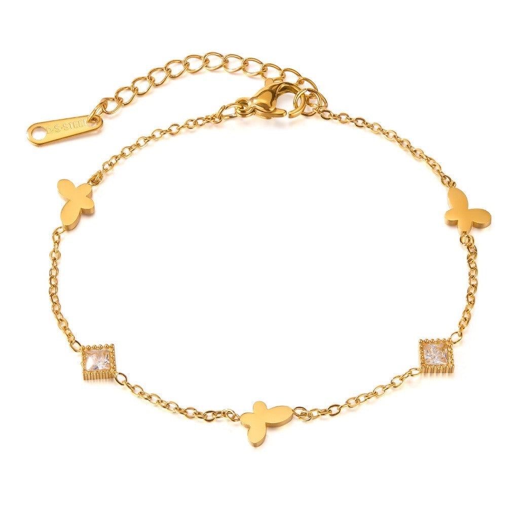 Boho Natural Stone Heart Bracelet for Women – Colorful Titanium Steel Ethnic Style Adjustable Fashion Jewelry