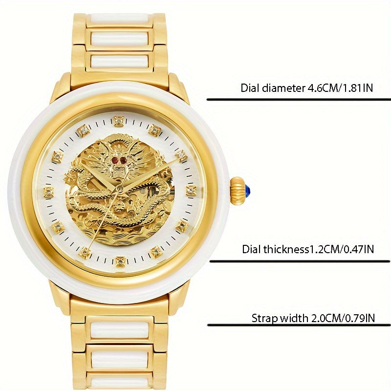 [Elegant Mechanical Watch] Stainless Steel Automatic Mechanical Women's Watch - Elegant Phoenix Dial Round Case