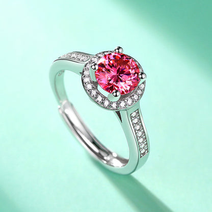 Deluxe Pink Moissanite S925 Silver Ring