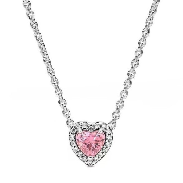 Heart-Shaped Heart Necklace Lover's Holiday Gift Jewelry with Eternal Rose Jewelry Gift Box