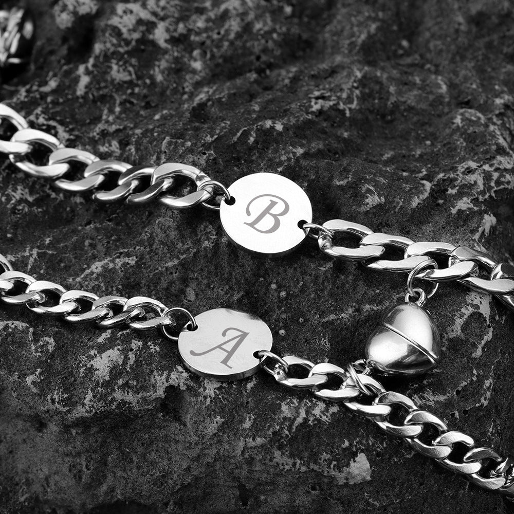 Couple Magnetic Heart Bracelet