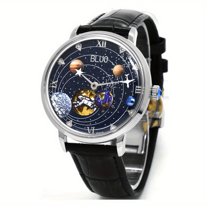 Piloto BLUO Space Exploration Automatic Mechanical Watch Starry Sky Universe Fashion Watch Valentine's Day