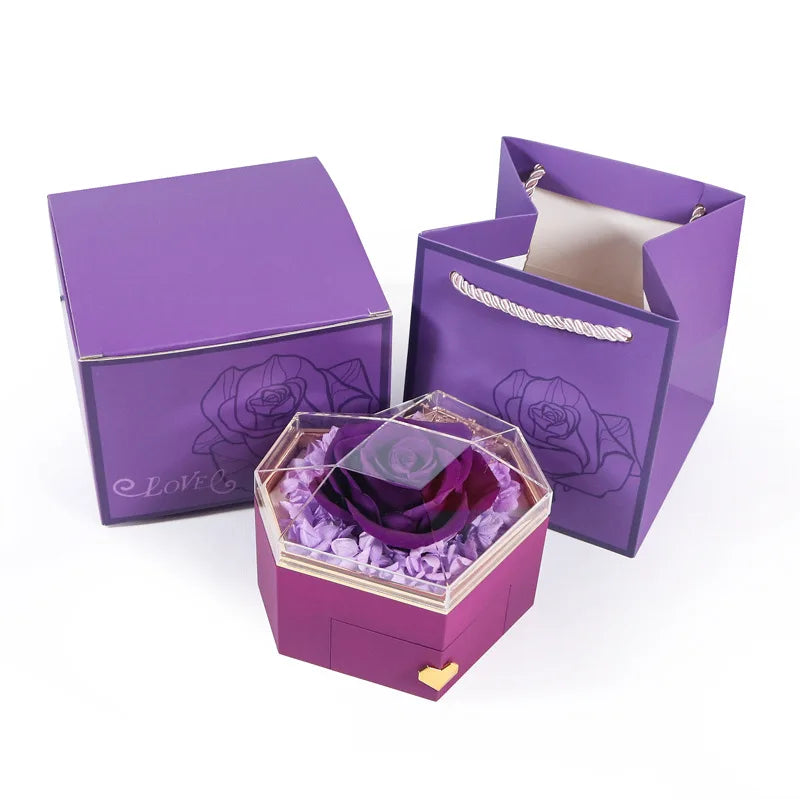 Heart Eternal Rose Jewelry Box For Birthday Mother's Day Valentine's Day Teachers' Day Gifts