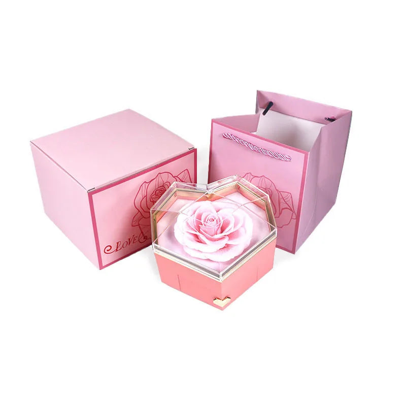 Heart Eternal Rose Jewelry Box For Birthday Mother's Day Valentine's Day Teachers' Day Gifts