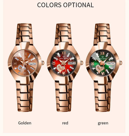 Fashion Women's Watch Double Calendar Diamond Waterproof Glow-in-the-dark ladies Watch for Women