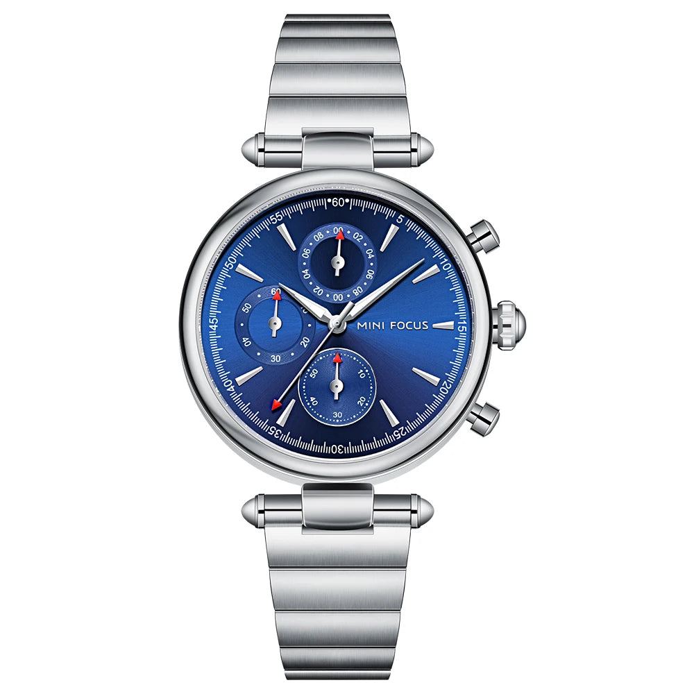MINIFOCUS Women's Fashion Quartz Watch – Multifunction Waterproof Stainless Steel Timepiece Elegant Casual Luxury Gift for Her