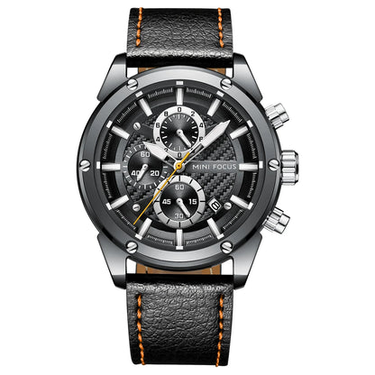 MINIFOCUS Men’s Fashion Business Watch – Bestseller Luminous Waterproof Quartz Timepiece with Genuine Leather Strap for Men