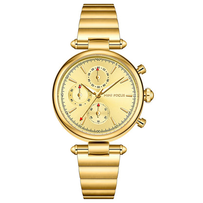 MINIFOCUS Women's Fashion Quartz Watch – Multifunction Waterproof Stainless Steel Timepiece Elegant Casual Luxury Gift for Her