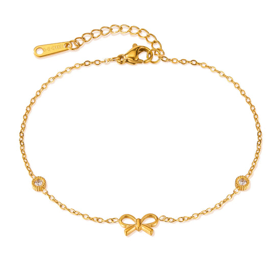 Elegant Bowknot Bracelet for Women – Stainless Steel Commuter Style Titanium Steel Wrist Accessory