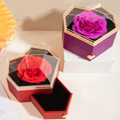 Heart Eternal Rose Jewelry Box For Birthday Mother's Day Valentine's Day Teachers' Day Gifts