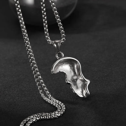 Men’s Punk Skull Pendant Necklace – Retro Stainless Steel Chain with Creative Gothic Style