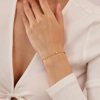 Fashion Women’s Bracelet – Minimalist Gold-Plated Zircon Stainless Steel Titanium Jewelry