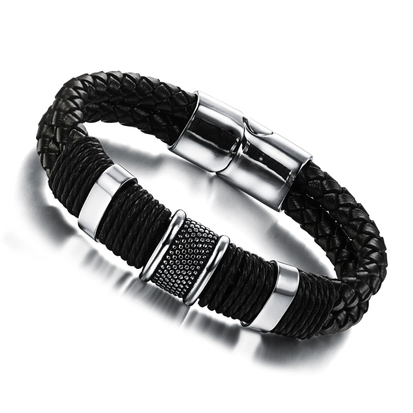 Trendy Personality Bracelet for Men - Versatile Stylish Minimalist Hip-Hop Leather Cuff Jewelry