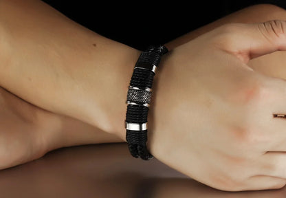 Trendy Personality Bracelet for Men - Versatile Stylish Minimalist Hip-Hop Leather Cuff Jewelry