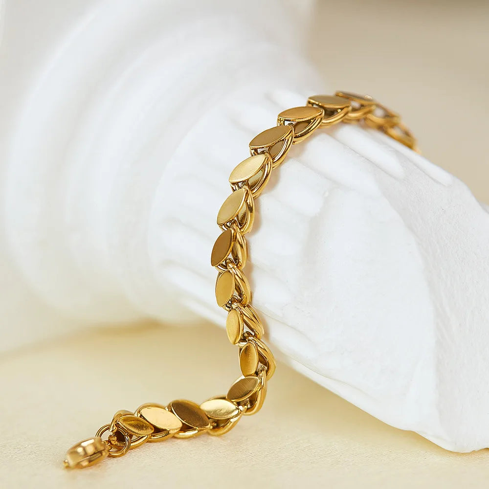 Gold-Plated Stainless Steel Chain Bracelet for Women – Simple Elegant Titanium Steel Minimalist Jewelry