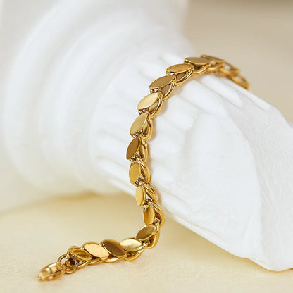 Gold-Plated Stainless Steel Chain Bracelet for Women – Simple Elegant Titanium Steel Minimalist Jewelry