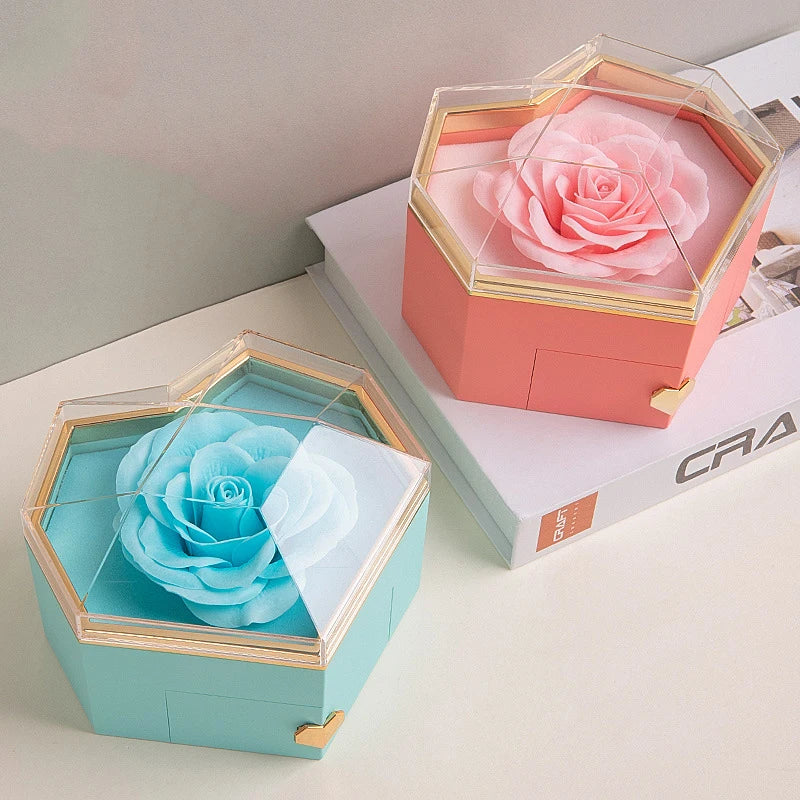 Heart Eternal Rose Jewelry Box For Birthday Mother's Day Valentine's Day Teachers' Day Gifts