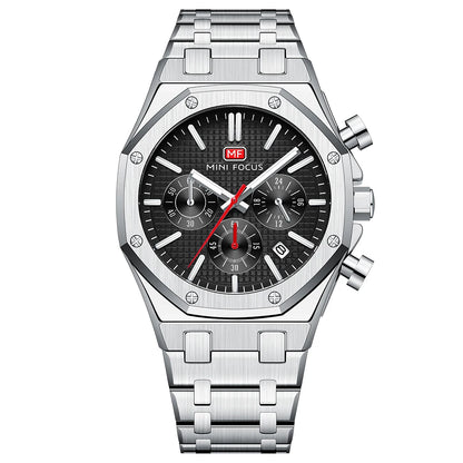 MINIFOCUS Men’s Business Casual Multifunction Quartz Watch – Luminous Waterproof Stainless Steel Band Watch Father’s Day Gift