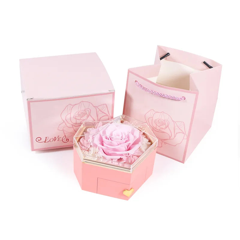 Heart Eternal Rose Jewelry Box For Birthday Mother's Day Valentine's Day Teachers' Day Gifts