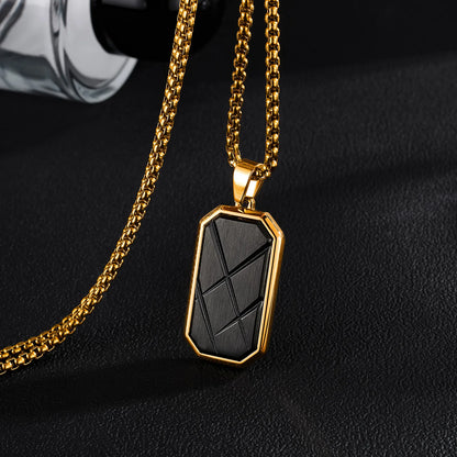 Men’s Geometric Cube Pendant Necklace – Creative Minimalist Stainless Steel Chain Accessory
