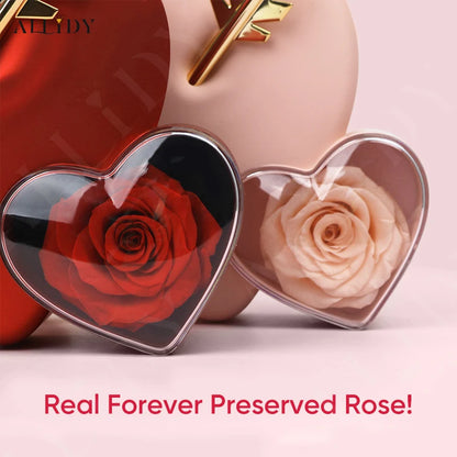 Allidy - Valentine's Day Creative Heart-piercing Rose Jewelry Box and 100 Languages I Love You Projection Necklace Gift Set