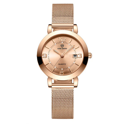 Luxury Women's Watch Stainless steel Strap Luminous Calendar Waterproof Elegant Trendy watches for woman