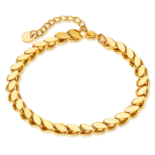 Gold-Plated Stainless Steel Chain Bracelet for Women – Simple Elegant Titanium Steel Minimalist Jewelry