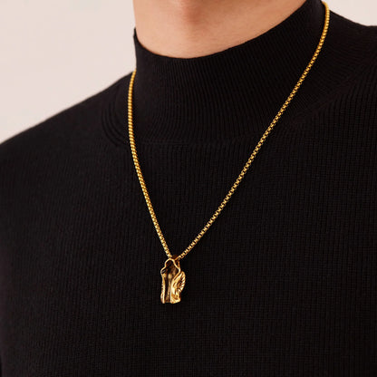 Men’s Assassin Cloak Pendant Necklace – Retro Punk Style Stainless Steel Hooded Cape Jewelry