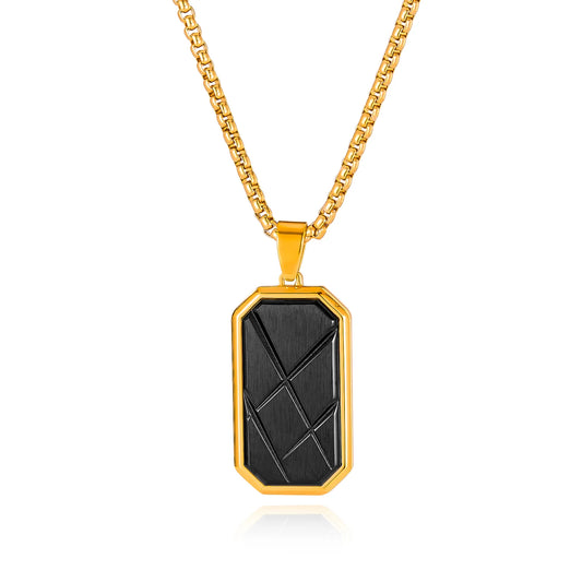 Men’s Geometric Cube Pendant Necklace – Creative Minimalist Stainless Steel Chain Accessory