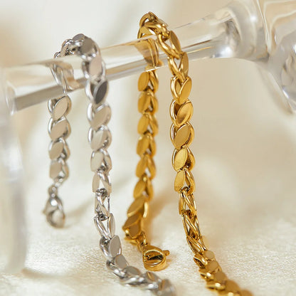 Gold-Plated Stainless Steel Chain Bracelet for Women – Simple Elegant Titanium Steel Minimalist Jewelry