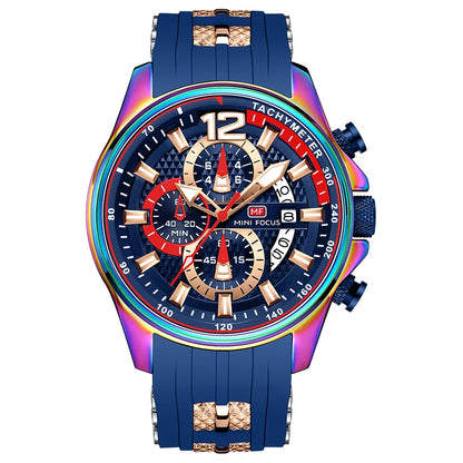 MINIFOCUS Mens Fashion Sports Watch Waterproof Quartz Large Dial Luminous Timepiece Watches for Man