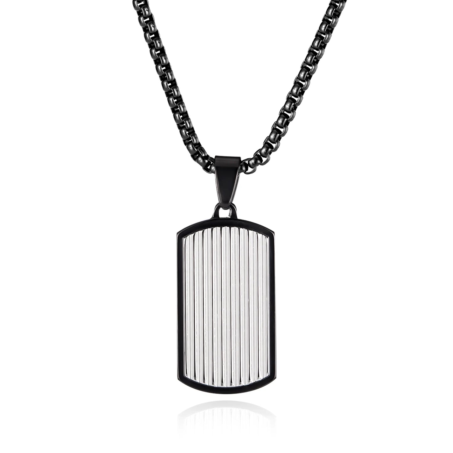 Men’s Geometric Pendant Necklace – Minimalist Punk Style Stainless Steel Chain Jewelry