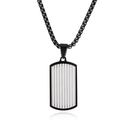 Men’s Geometric Pendant Necklace – Minimalist Punk Style Stainless Steel Chain Jewelry