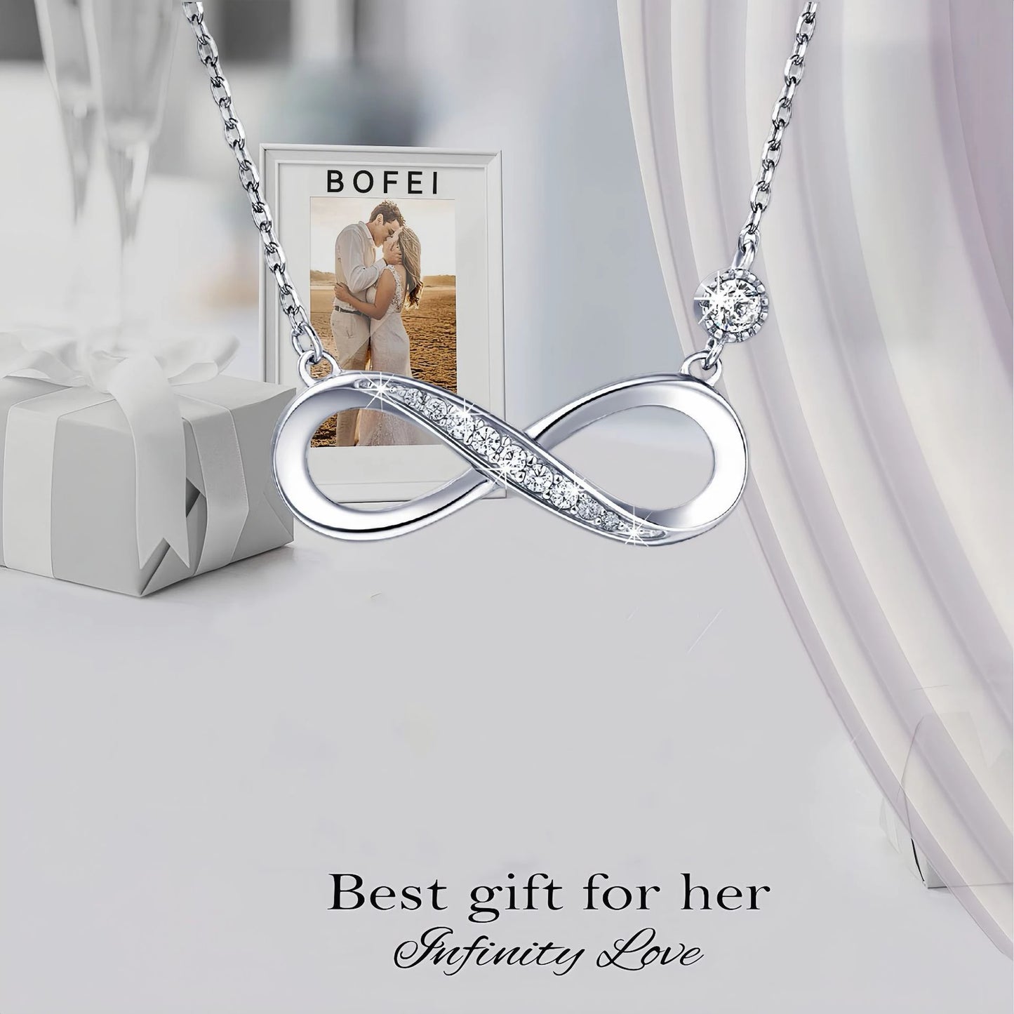 Simple Fashion Metal Necklace Heart-shaped Geometric Necklace for Women Girl