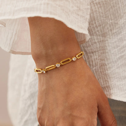 Trendy INS Style Bracelet for Women Stainless Steel Minimalist Titanium Steel Jewelry