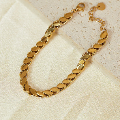 Gold-Plated Stainless Steel Chain Bracelet for Women – Simple Elegant Titanium Steel Minimalist Jewelry