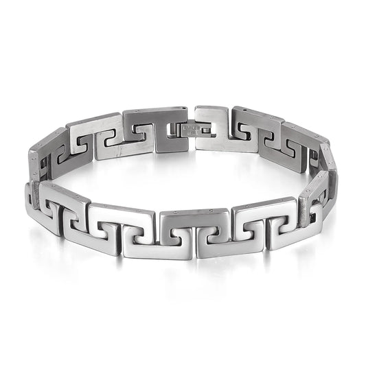 Men’s Punk Style Stainless Steel Bracelet – Unique Designer Hip Hop Titanium Wristband, Bold Street Fashion