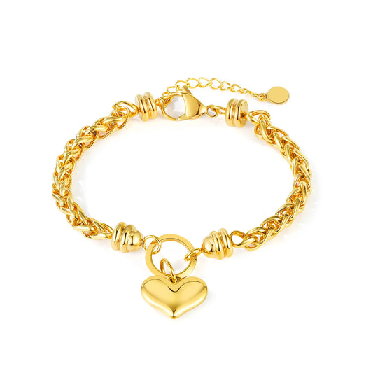 Trendy Heart Stainless Steel Bracelet for Women – High-End Titanium Steel Fashion Jewelry