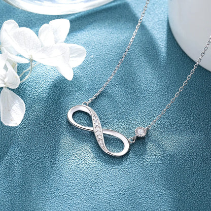 2024 Christmas Gifts Idea 8-Character Infinite Love Necklace Real Rose Teddy Bear Jewelry Storage Gift Box for Wife Girl Women