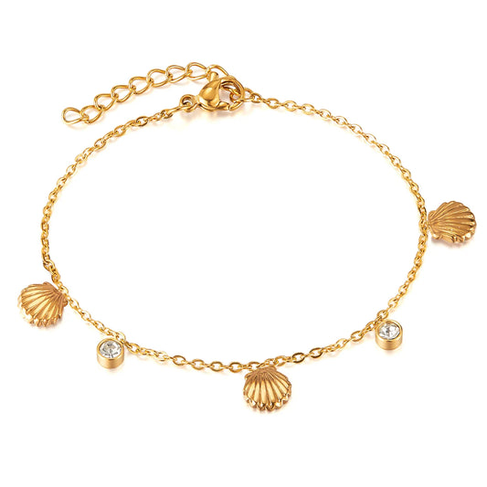 Trendy Shell Design Stainless Steel Bracelet for Women – Stylish Daily Jewelry